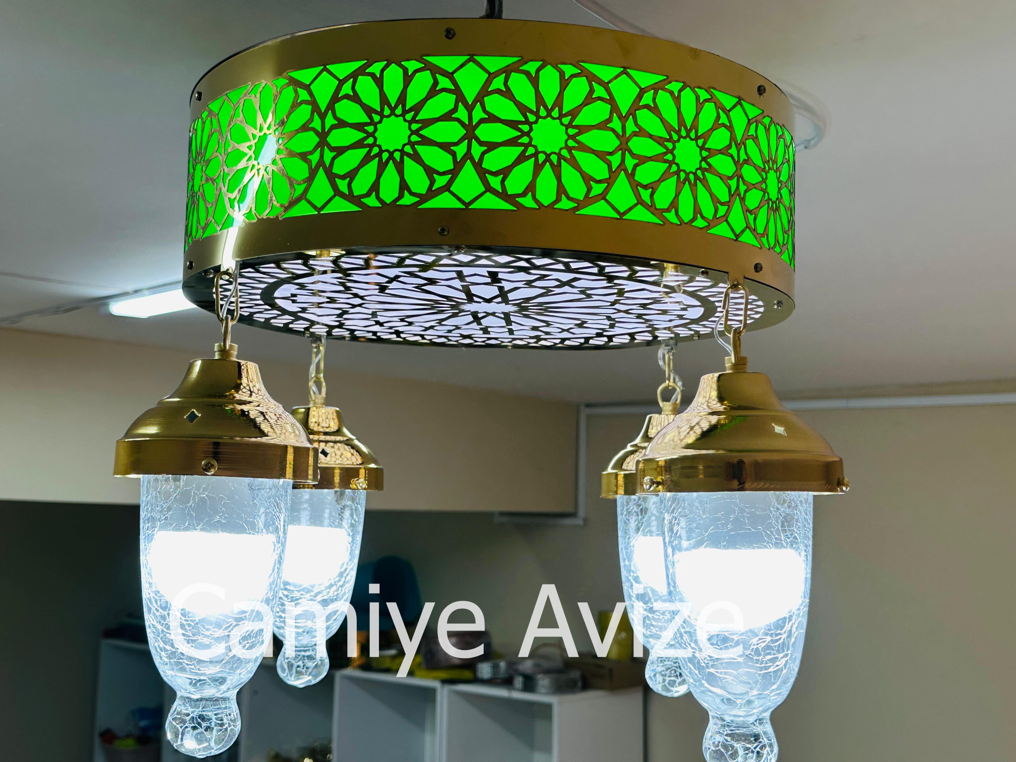 Özel%20Motifli%20Dörtlü%20Yeşil%20Cami%20Avizesi
