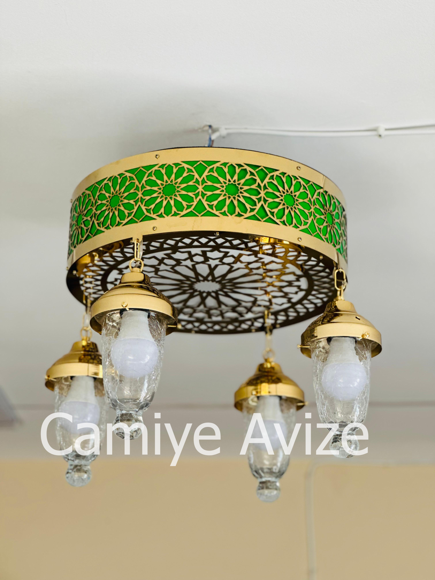 Özel%20Motifli%20Dörtlü%20Yeşil%20Cami%20Avizesi