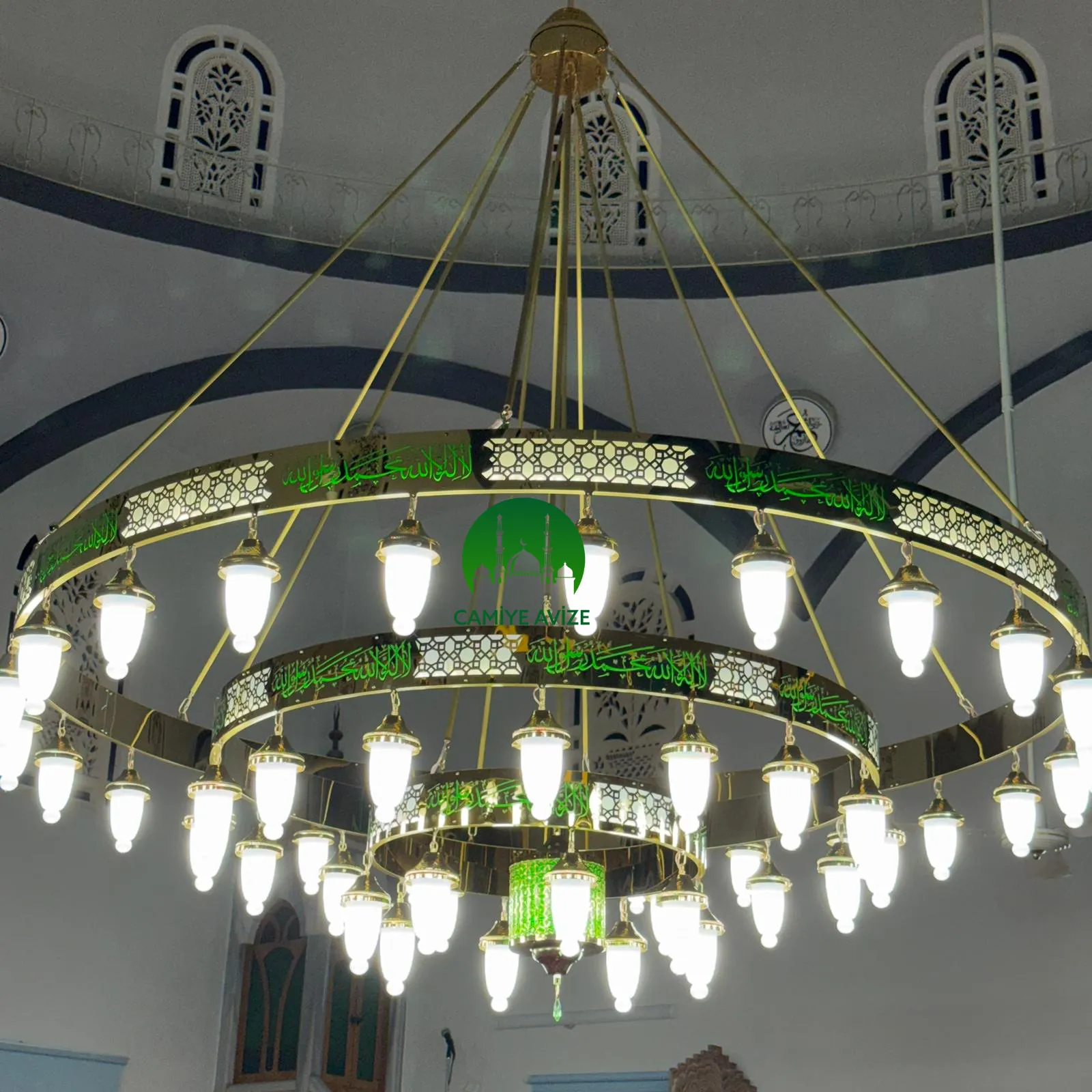 KELİME-İ%20TEVHİDLİ%20CAMİ%20AVİZESİ%202.40%20ÇAPINDA%203%20HALKA%2048%20KANDİLLİ%20Yeşil