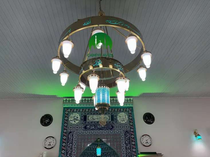 1 metre 2 halka Cami Avizesi Turkuaz
