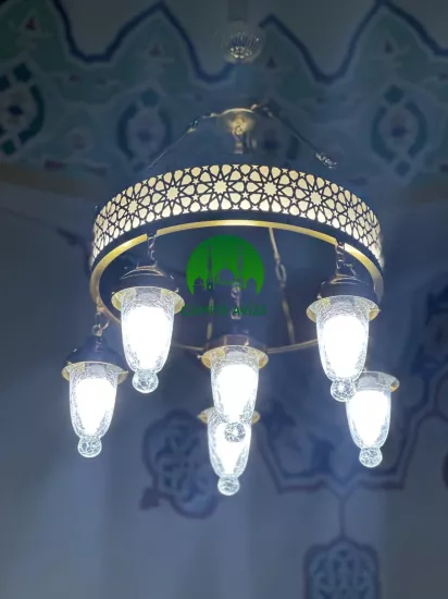 BEYAZ SELÇUKLU 5+1 50 CM CAMİ AVİZESİ