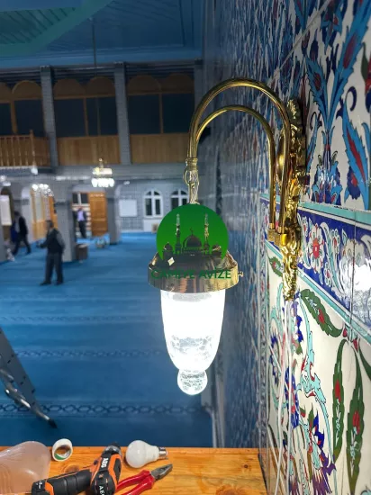 İKİLİ GOLD CAMİ DUVAR YAN APLİK