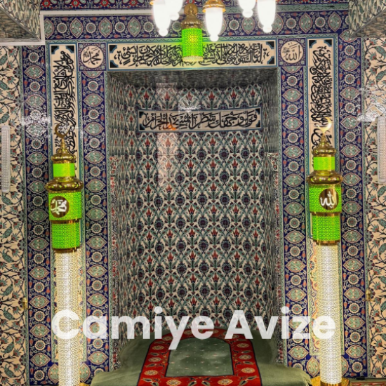 Özel Lüks 3’lü Yeşil Cami Şamdan Seti