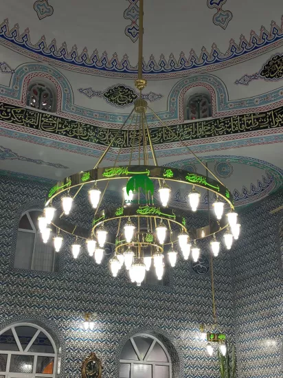 YILDIZ 2 METRE CAMİ AVİZESİ  TURKUAZ